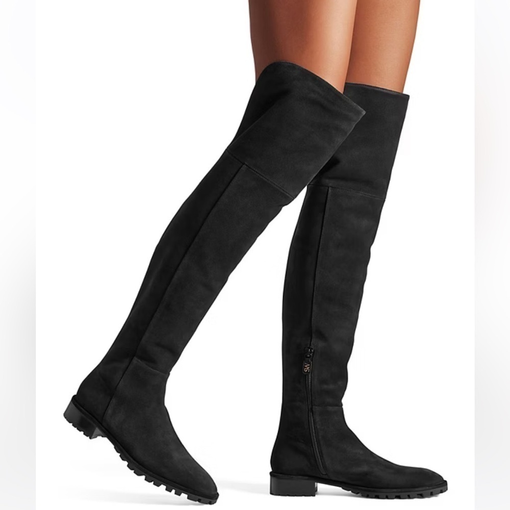 Stuart Weitzman Amber Over the Knee Boot Suede Black Size 7